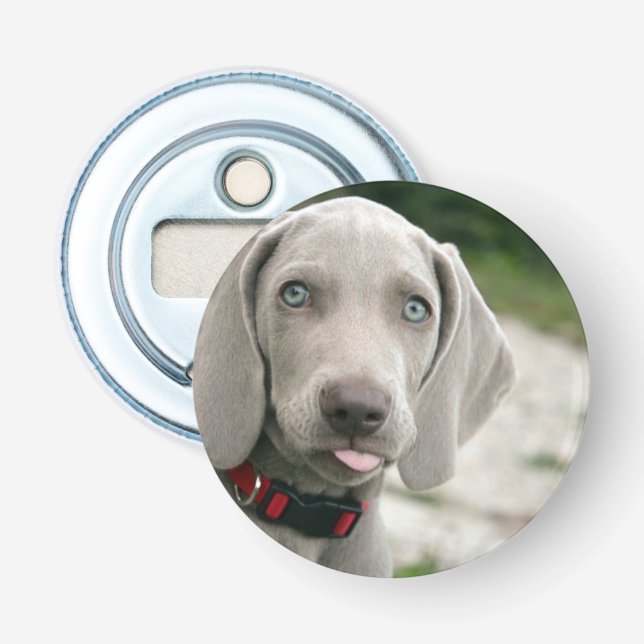Funny Dog Sticking Tongue Out Photo Bottle Opener (Front)