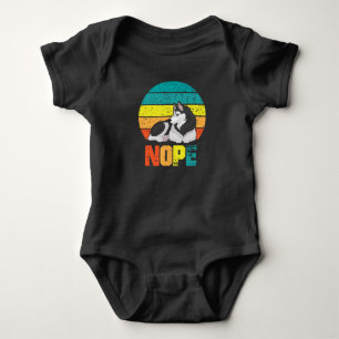 Funny Dog Stubborn Husky Lazy Puppy Baby Bodysuit