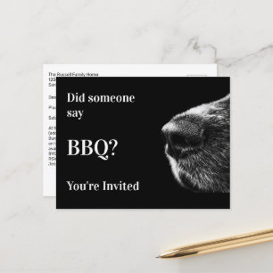 Funny  Dog Summer BBQ Party Postcard Invitation