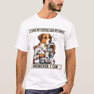 Funny Dog T-Shirt  Coffee & Naps Pet Parent Humour
