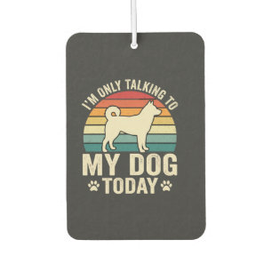 Funny Dog Talking Retro Sunset Air Freshener