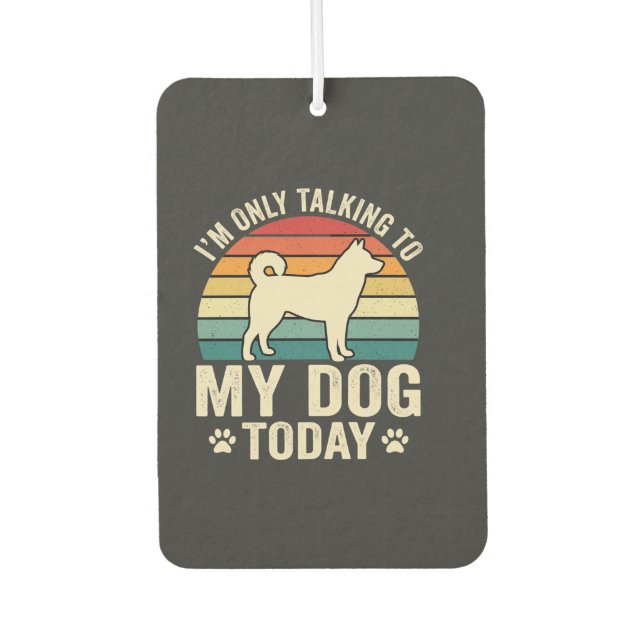 Funny Dog Talking Retro Sunset Air Freshener (Front)