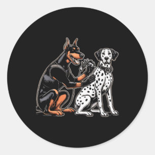 Funny Dog Tattoo Artist Tatoos Humour Classic Round Sticker