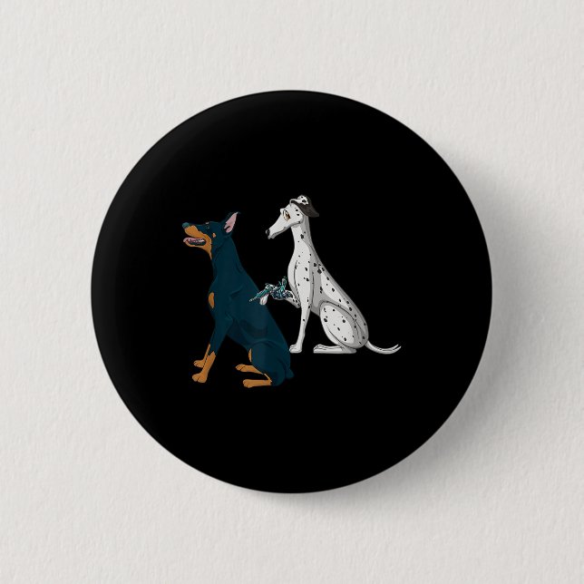 Funny Dog Tattooing Tattoos Lovers Tattoos  2 Inch Round Button (Front)