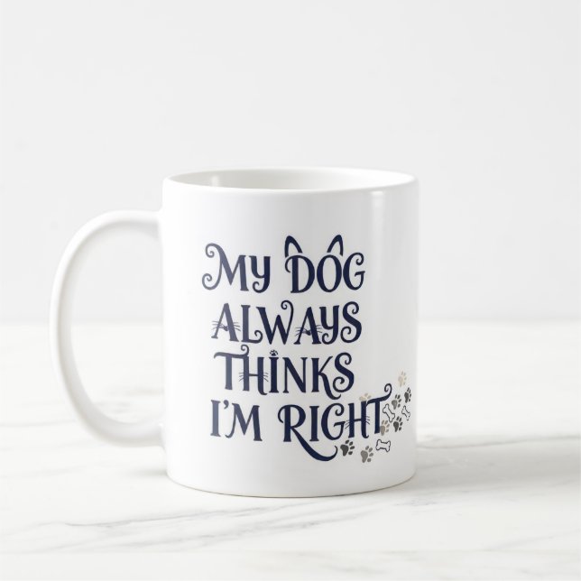 Funny Dog Text Coffee Mug (Left)