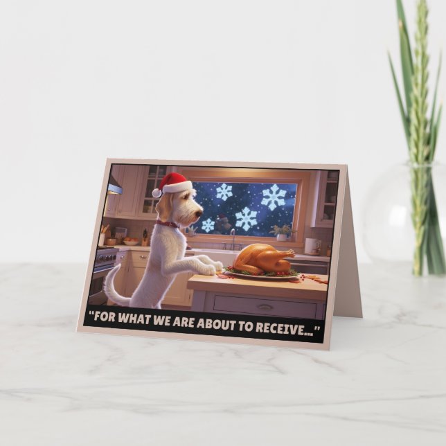 Funny dog themed Christmas card (Front)