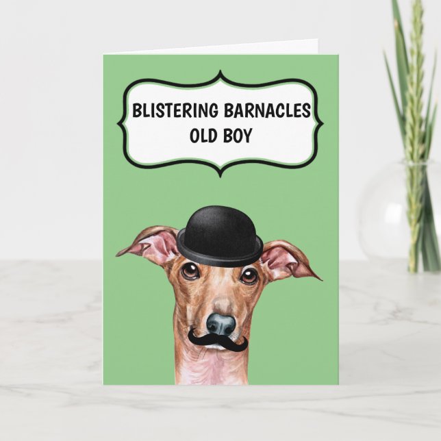 Funny dog to father friend another year birthday card (Front)