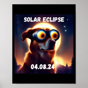 Funny Dog Total Solar Eclipse Glasses Poster