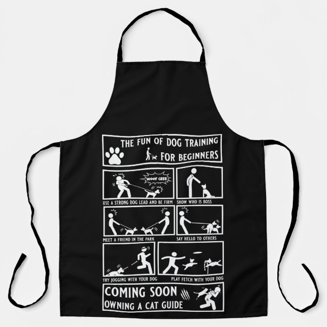 Funny Dog Training Instruction Manual Apron (Front)