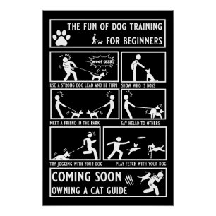 Funny Dog Training Instruction Manual Poster