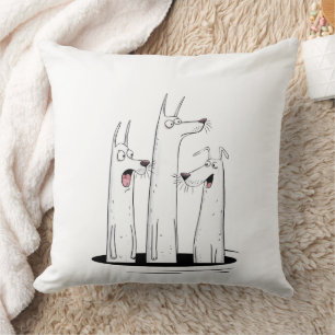 Funny Dog Trio  Throw Pillow