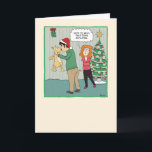 Funny Dog Under Mistletoe Christmas Holiday Card<br><div class="desc">Here's a cute and funny cartoon Christmas card featuring some very powerful mistletoe and one very surprised dog.

Thank you for choosing this original design by © Chuck Ingwersen. I’m an independent artist,  and I post cartoons almost every day on Instagram: https://www.instagram.com/captainscratchy</div>