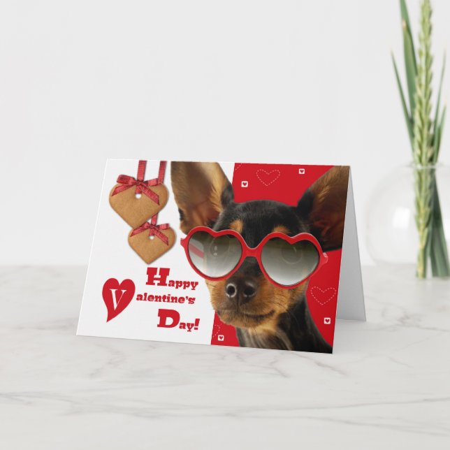 Funny Dog Valentine's Day Custom Holiday Card (Front)