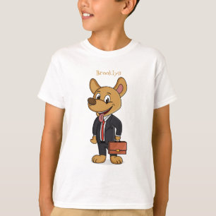 Funny dog wearing business suit cartoon T-Shirt