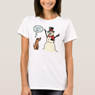 Funny Dog with Snowman Christmas Shirt