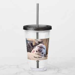 Funny Dog Won't Be Ignored Comical Photo Acrylic Tumbler