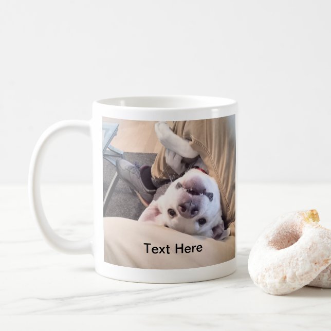Funny Dog Won't Be Ignored Comical Photo Coffee Mug (With Donut)