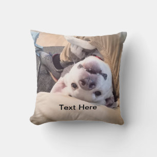 Funny Dog Won't Be Ignored Comical Photo Throw Pillow