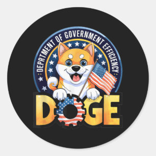 Funny Doge Crypto Meme Department Of Government Ef Classic Round Sticker