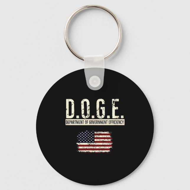 Funny Doge Department Of Government Efficiency Tee Keychain (Front)