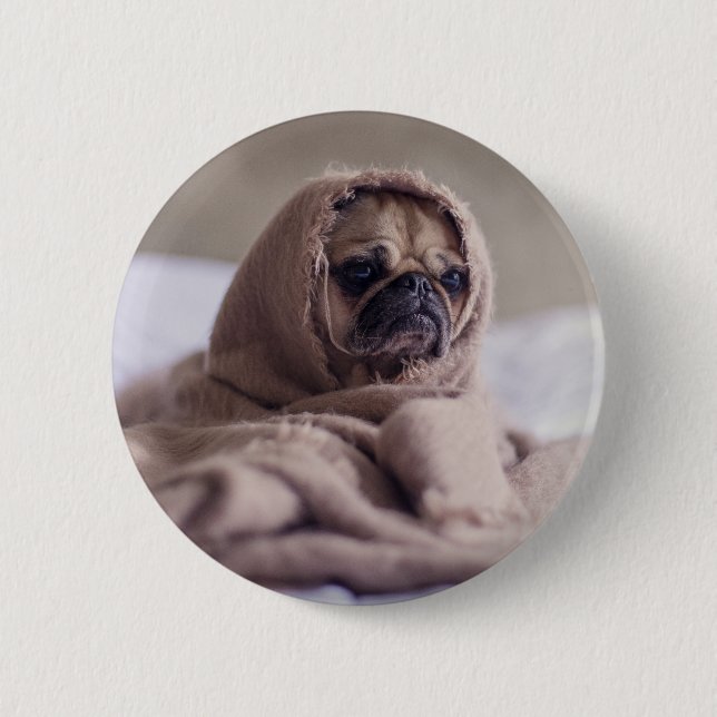 Funny doggy 2 inch round button (Front)