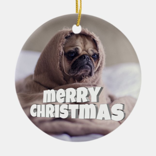Funny doggy ceramic ornament (Front)