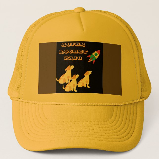 funny Doggy Space Mission  Trucker Hat (Front)