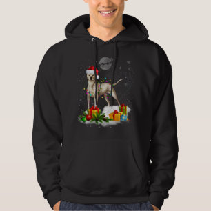 Funny Dogo Argentino Dog Christmas Lights Santa Ha Hoodie