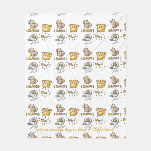 Funny Dogs Barking for the Owner with Noisy Dogs Fleece Blanket