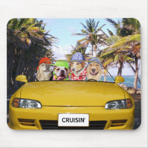 Funny Dogs Cruisin' Mouse Pad