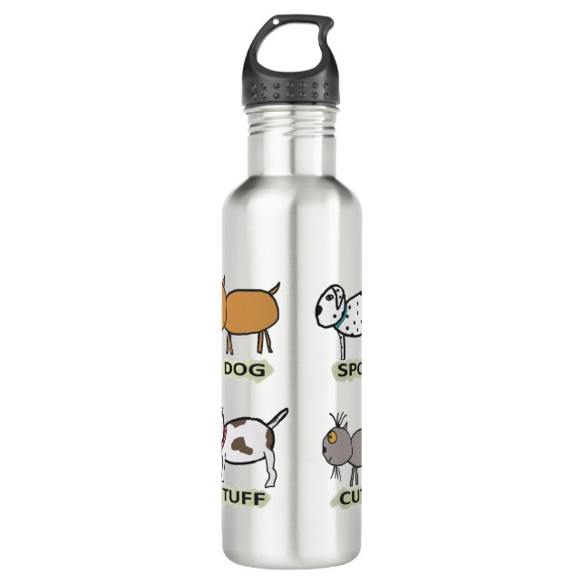 Funny Dogs Drawing 710 Ml Water Bottle (Front)