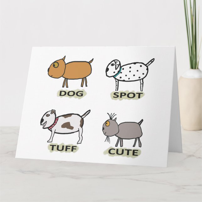 Funny Dogs Drawing Card (Front)