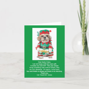 Funny Dog's Letter to Santa Claus Chritmas Card
