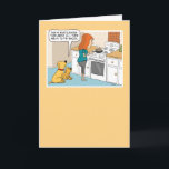 Funny Dogs Love Bacon Birthday Card<br><div class="desc">Here's a funny birthday card that features two dogs who envy humans' ability to fry bacon. The perfect card for anyone who loves dogs ...  and bacon! 

Thanks for choosing this original design by © Chuck Ingwersen. I post cartoons every day on Instagram: https://www.instagram.com/captainscratchy</div>