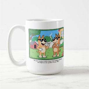 Funny Dogs Owning Human Comic Quote Art Coffee Mug