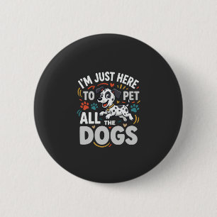 Funny Dogs Pet Lover Vector 2 Inch Round Button