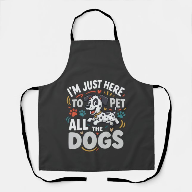 Funny Dogs Pet Lover Vector Apron (Front)