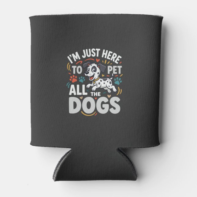 Funny Dogs Pet Lover Vector Can Cooler (Front)