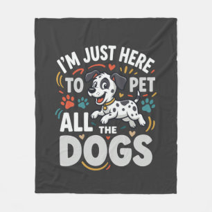 Funny Dogs Pet Lover Vector Fleece Blanket