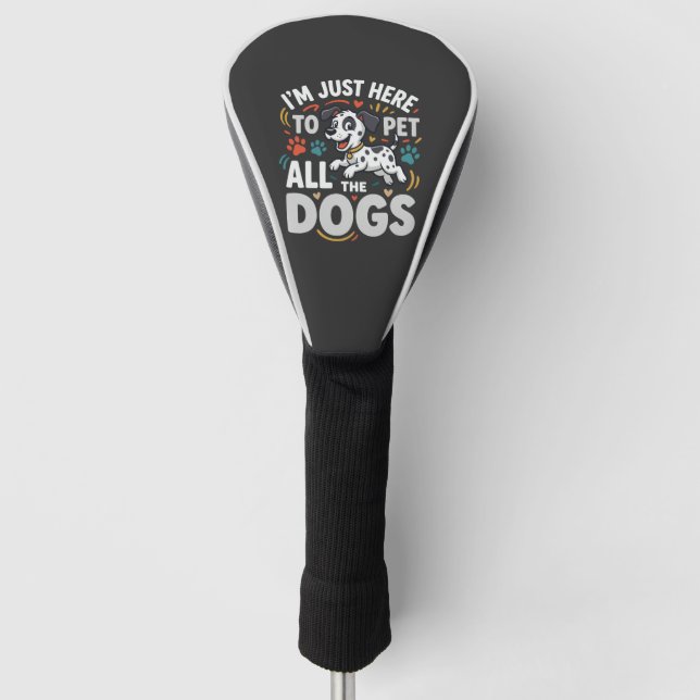 Funny Dogs Pet Lover Vector Golf Head Cover (Front)