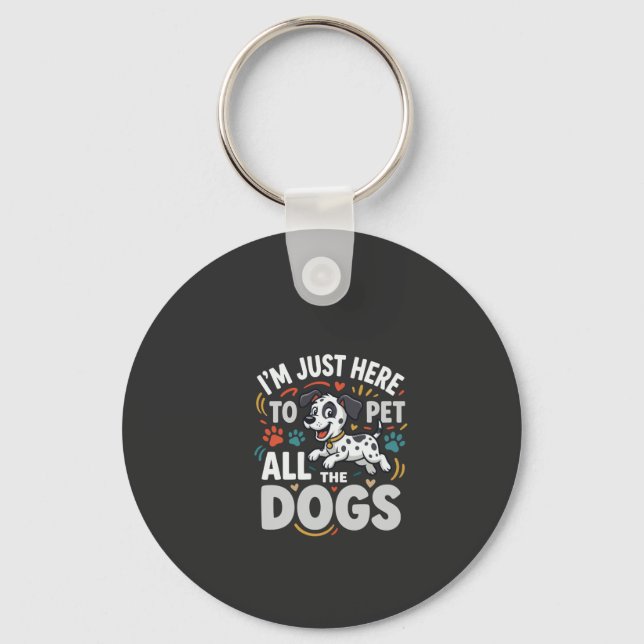 Funny Dogs Pet Lover Vector Keychain (Front)