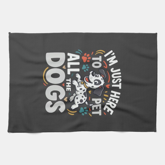 Funny Dogs Pet Lover Vector Kitchen Towel (Horizontal)