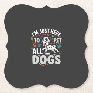 Funny Dogs Pet Lover Vector Paper Coaster
