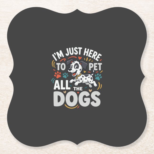 Funny Dogs Pet Lover Vector Paper Coaster (Front)