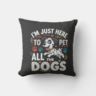 Funny Dogs Pet Lover Vector Throw Pillow
