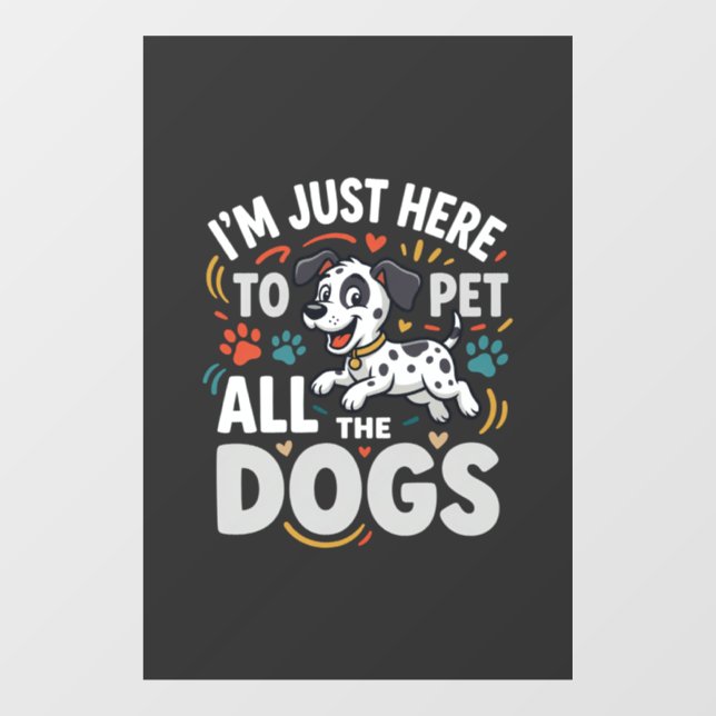 Funny Dogs Pet Lover Vector Window Cling (Sheet)