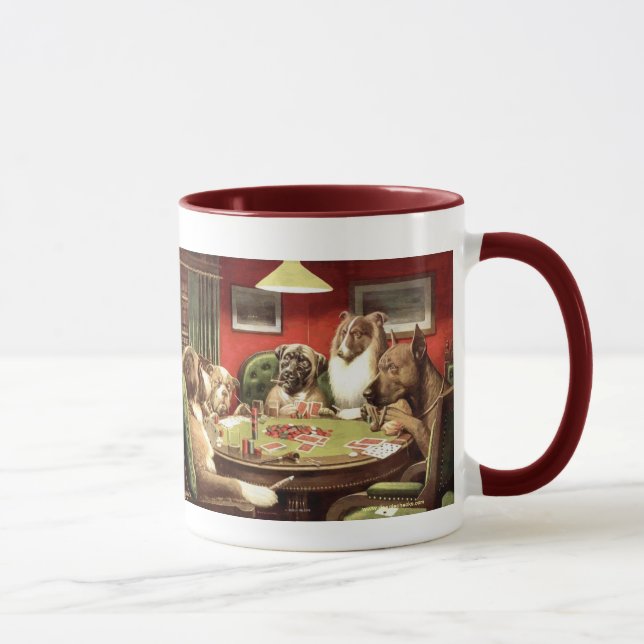 Funny Dogs Playing Poker Coffee Mug Mugs (Right)