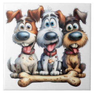 funny dogs tile