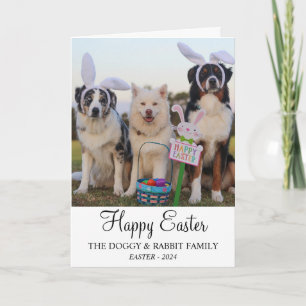 Funny Dogs with Rabbit Ears Happy Easter Photo Holiday Card
