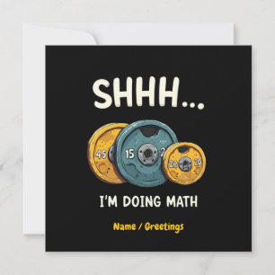  Funny Doing Math Weight Lifting Workout Training  Invitation